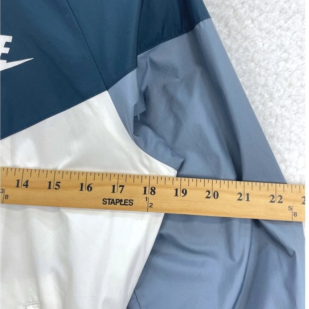 Nike Windrunner Full Zip Jacket Womens S White Teal Blue Colorblock Athletic